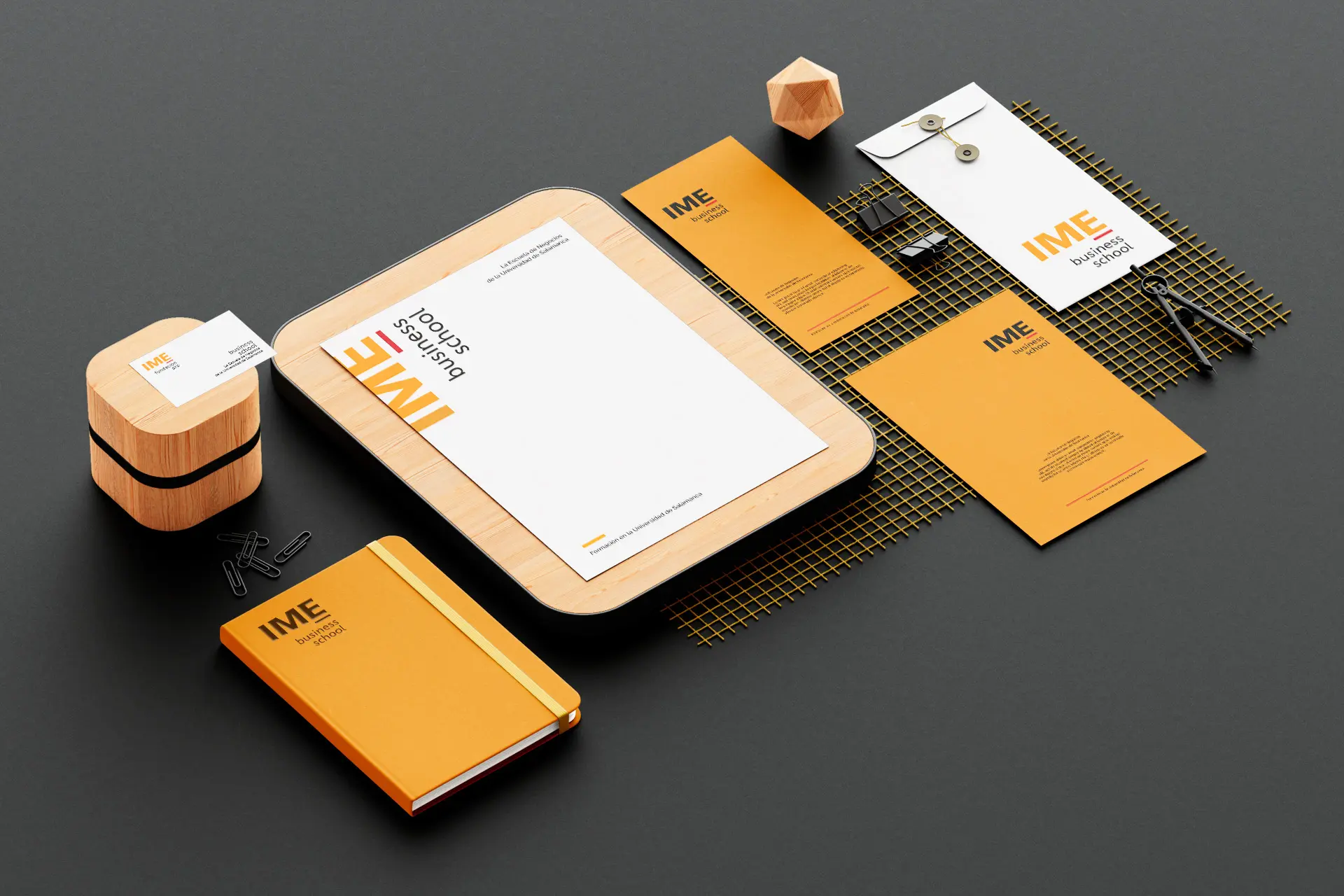 Aplicación logotipo IME Instituto multidisciplinar de Empresa